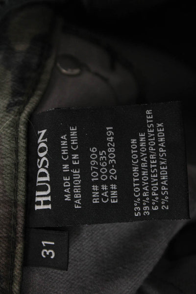 Hudson Womens Skinny Camouflage Jeans Multicolor Cotton Size 31