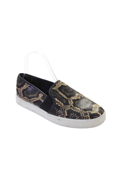 Vince Womens Snakeskin Print Sneakers Brown Black Size 8 Medium