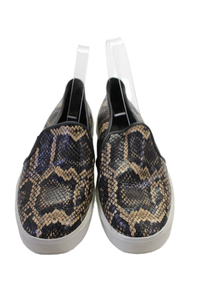 Vince Womens Snakeskin Print Sneakers Brown Black Size 8 Medium