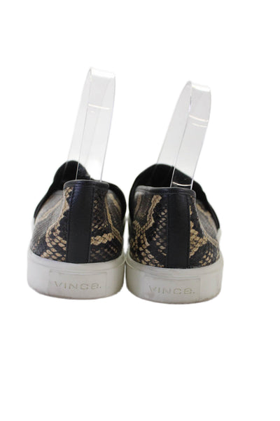 Vince Womens Snakeskin Print Sneakers Brown Black Size 8 Medium