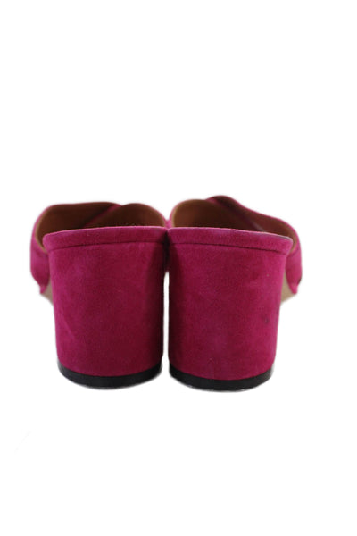 Madison Womenms Suede Cross Strap Sandal Heels Fuschia Pink Size 38 8