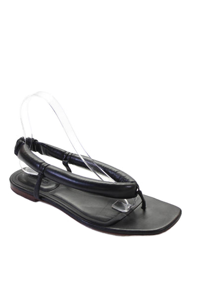 Vince Womens Leather Thong Slingbacks Sandals Black Size 8 Medium
