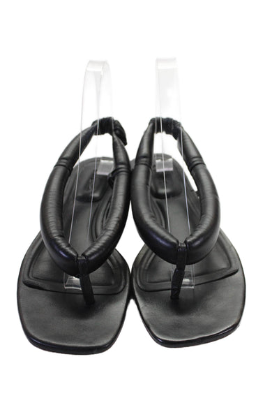 Vince Womens Leather Thong Slingbacks Sandals Black Size 8 Medium