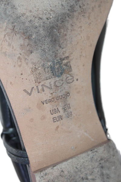 Vince Womens Leather Thong Slingbacks Sandals Black Size 8 Medium