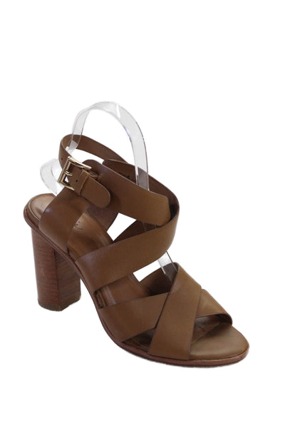 Joie Womens Leather Strappy Slingbacks Sandal Heels Brown Size 38 8