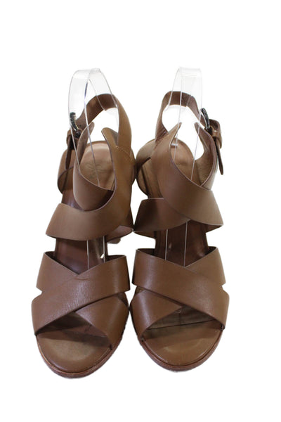 Joie Womens Leather Strappy Slingbacks Sandal Heels Brown Size 38 8