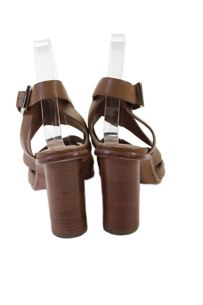 Joie Womens Leather Strappy Slingbacks Sandal Heels Brown Size 38 8