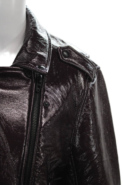 Blank NYC Women Biker Jacket Purple Long Sleeve Size M