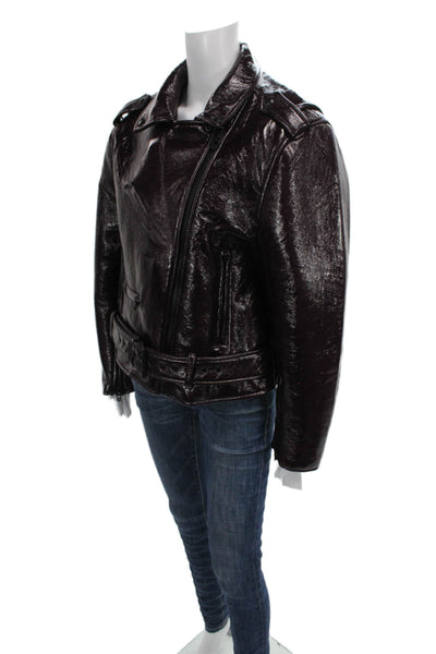 Blank NYC Women Biker Jacket Purple Long Sleeve Size M