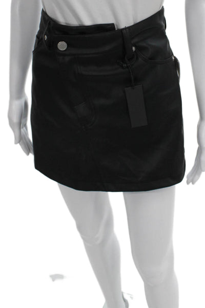 Blank NYC Women Black Straight Pencil Skirt Mini Button Size 28