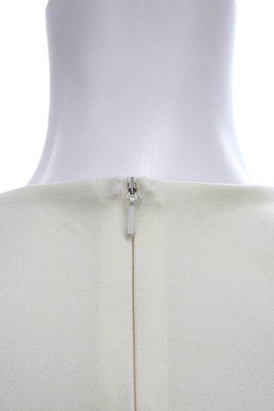 Philosophy Di Lorenzo Serafini Womens Maxi Dress Ivory Short Sleeve Zip Size 8