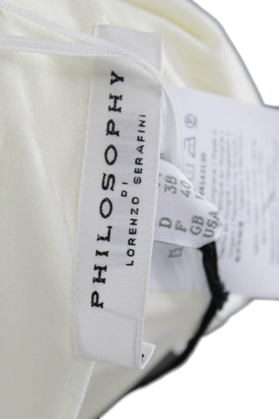 Philosophy Di Lorenzo Serafini Womens Maxi Dress Ivory Short Sleeve Zip Size 8