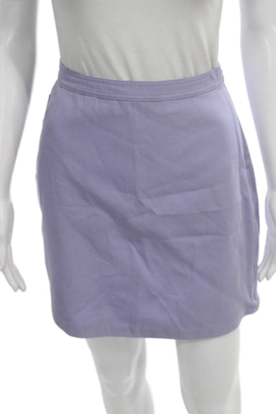 Versace Jeans Couture Womens Purple Cotton Mini Skirt Zip Closure Size 28