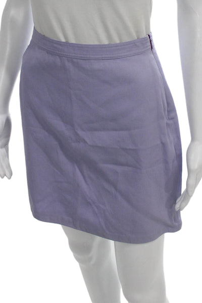 Versace Jeans Couture Womens Purple Cotton Mini Skirt Zip Closure Size 28