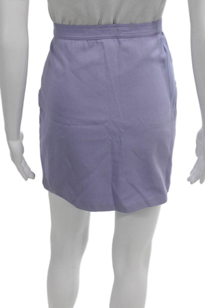 Versace Jeans Couture Womens Purple Cotton Mini Skirt Zip Closure Size 28