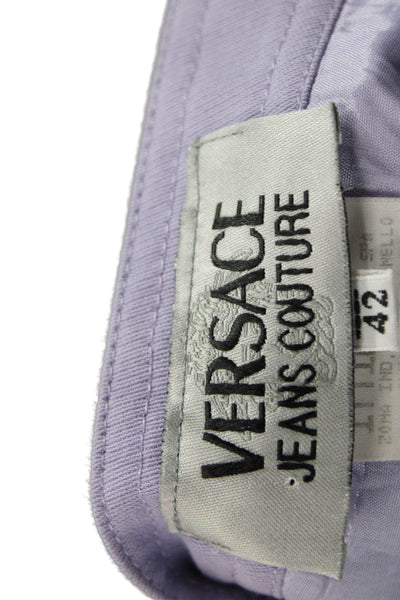 Versace Jeans Couture Womens Purple Cotton Mini Skirt Zip Closure Size 28