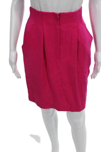 Donna Karan New York Womens Pleated Silk Mini Skirt Pink Size 4