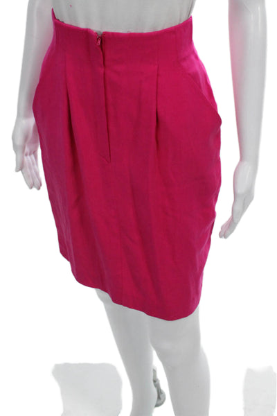Donna Karan New York Womens Pleated Silk Mini Skirt Pink Size 4