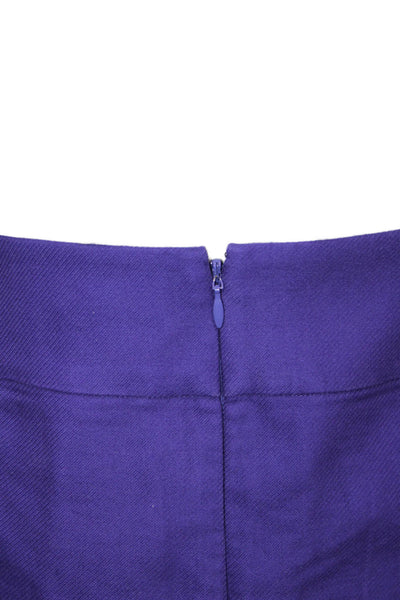 J Crew Womens Mini Skirt Purple Cotton Solid Zip Size 6