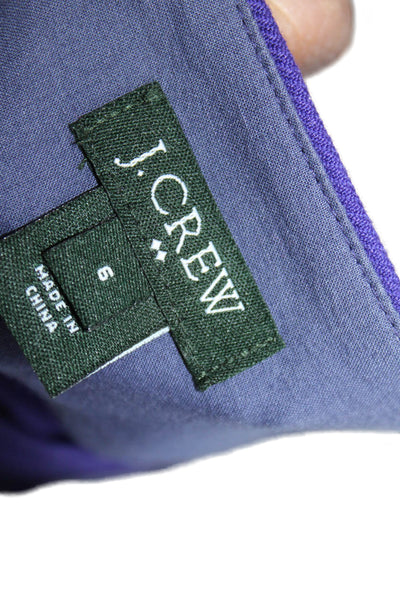 J Crew Womens Mini Skirt Purple Cotton Solid Zip Size 6
