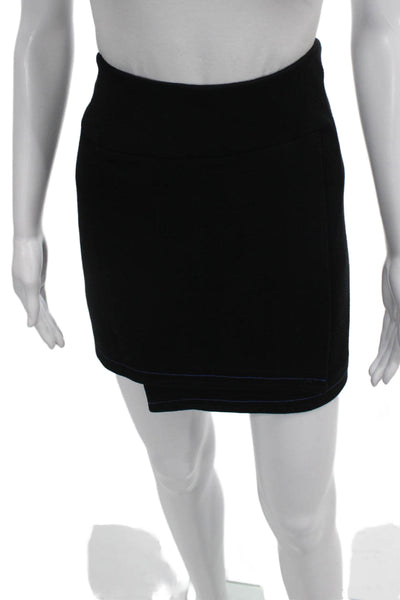 Versace Jeans Couture Women Wrap Mini Skirt Black Polyamide Zip Size 32