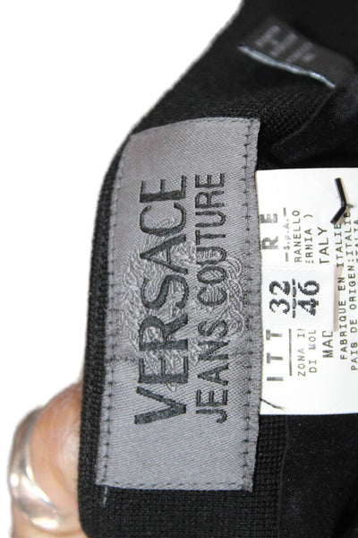 Versace Jeans Couture Women Wrap Mini Skirt Black Polyamide Zip Size 32