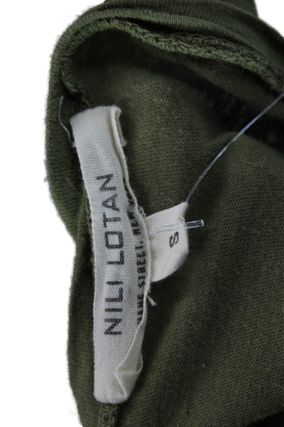 Nili Lotan Women Tunic Sleeveless Scoop Neck Green Cotton Size S