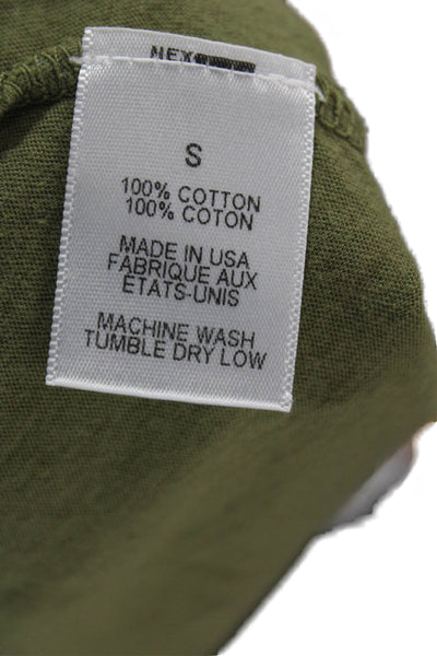 Nili Lotan Women Tunic Sleeveless Scoop Neck Green Cotton Size S