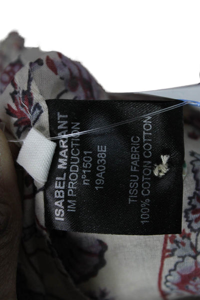 Isabel Marant Etoile Women Floral Long Sleeve Blouse Ivory Size 34