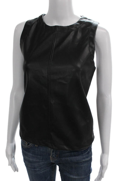 Evereve Womens Basic Tank Black Round Neck 100% PU Size M