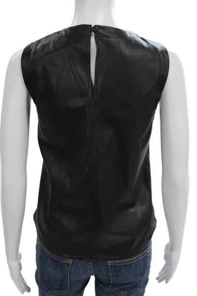 Evereve Womens Basic Tank Black Round Neck 100% PU Size M