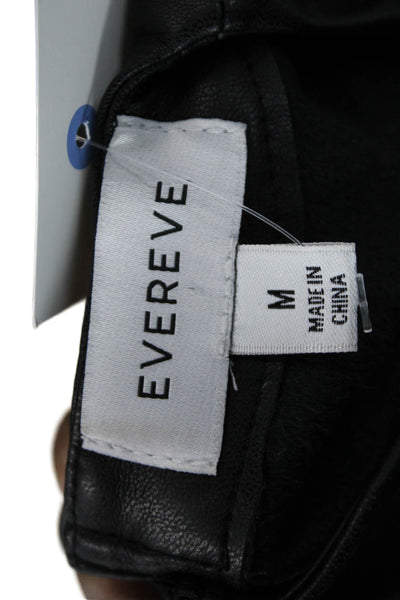 Evereve Womens Basic Tank Black Round Neck 100% PU Size M