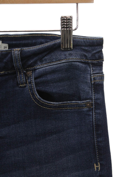 Hidden Womens Flared Blue Jeans Cotton Blend Button Mid Rise Size 29