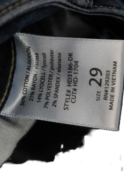 Hidden Womens Flared Blue Jeans Cotton Blend Button Mid Rise Size 29