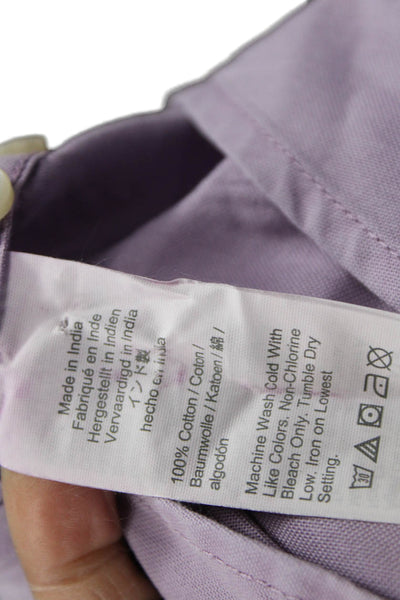 J Crew Mens Cotton Long Sleeve Collared Buttoned-Down Purple Size XL