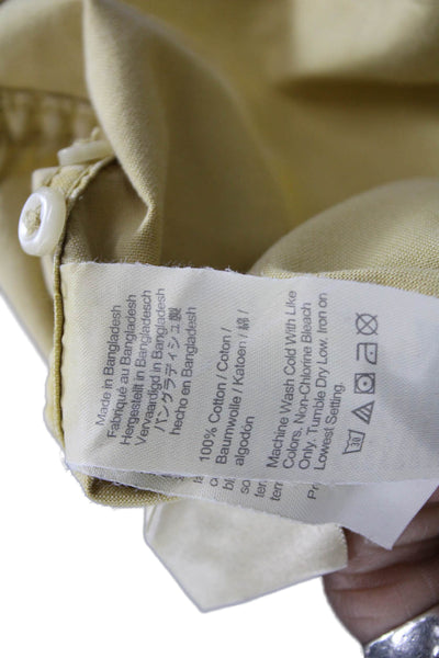 J Crew Mens Long Sleeve Collared Buttoned-Down Top Yellow Size XL