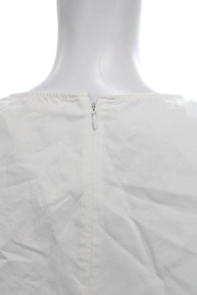 COS Womens Basic White Cotton Short Sleeve Blouse Crew Neck Size 4