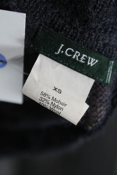 J Crew Women Cardigan Gray Mohair V-Neck Long Sleeve Size XS