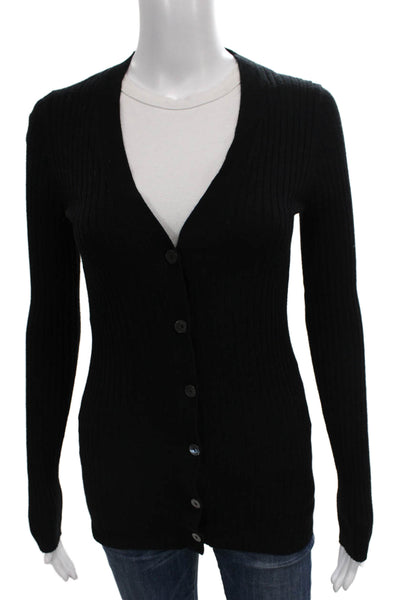 Vince Womens Black V-Neck Long Sleeve Cashmere Blend Cardigan Size XS