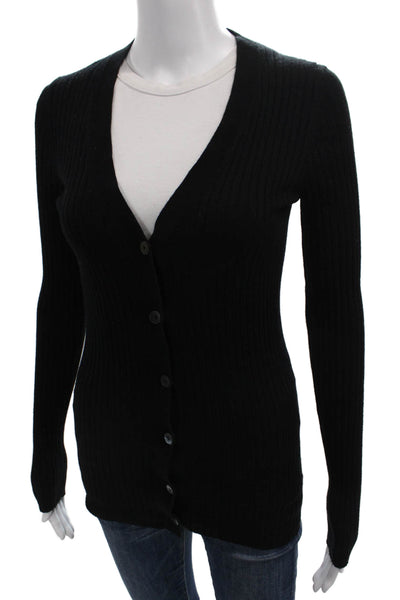 Vince Womens Black V-Neck Long Sleeve Cashmere Blend Cardigan Size XS