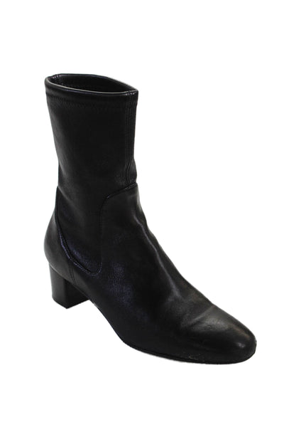 Stuart Weitzman Womens Leather Ankle Boots Heels Black Size 36.5 6B