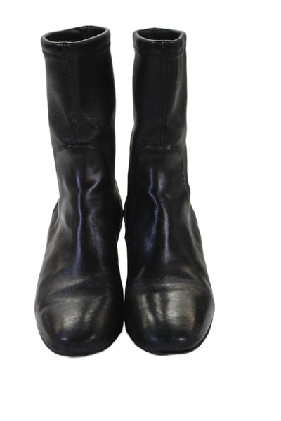 Stuart Weitzman Womens Leather Ankle Boots Heels Black Size 36.5 6B