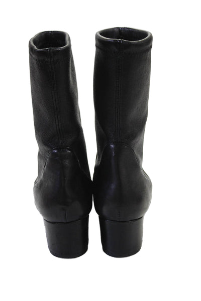Stuart Weitzman Womens Leather Ankle Boots Heels Black Size 36.5 6B