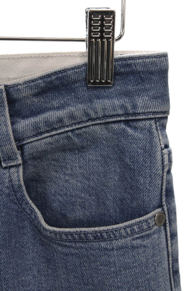 Stella McCartney Women Straight Jeans Blue Cotton Mid Rise Button Size 26