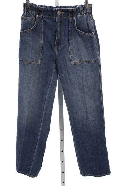Hudson Women Blue Tapered Jeans Cotton Blend Mid Rise Size 24