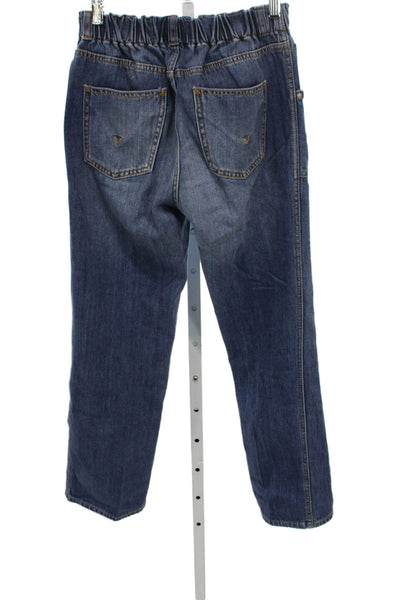 Hudson Women Blue Tapered Jeans Cotton Blend Mid Rise Size 24