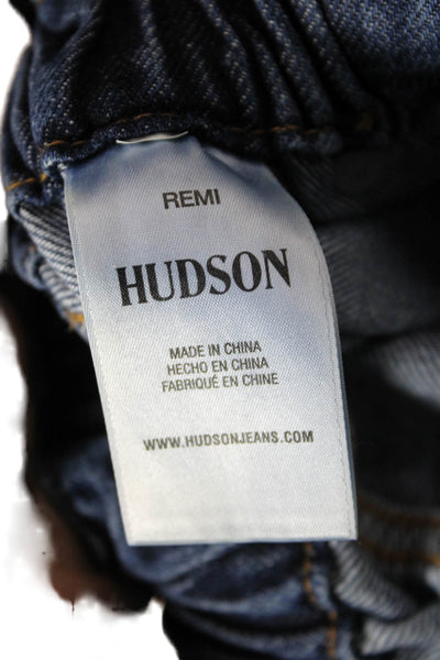 Hudson Women Blue Tapered Jeans Cotton Blend Mid Rise Size 24