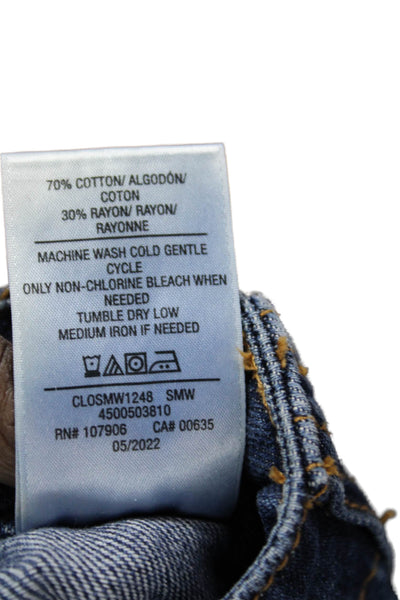 Hudson Women Blue Tapered Jeans Cotton Blend Mid Rise Size 24