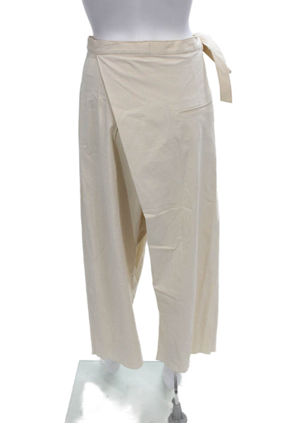 Zara Womens Beige Cropped Tie Waist Pants Size XS