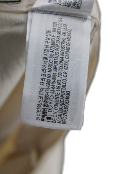 Zara Womens Beige Cropped Tie Waist Pants Size XS